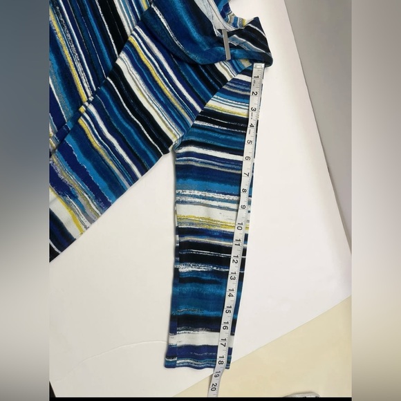 Rafaella Women’s Top Blouse Fold-Over Boatneck Size S  Long Sleeve Striped - Picture 16 of 16